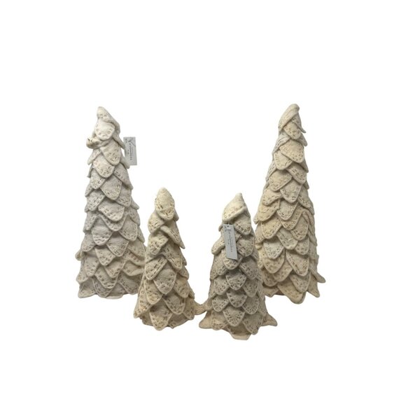 Set Of 4 Threshold Wool Felt Christmas Decor Trees - Picture 1 of 5